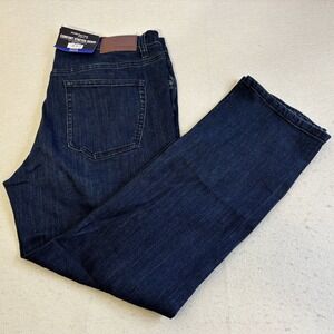Jachs New York Comfort Stretch Jeans Mens 36x29 Dark Blue New Straight Leg Pants